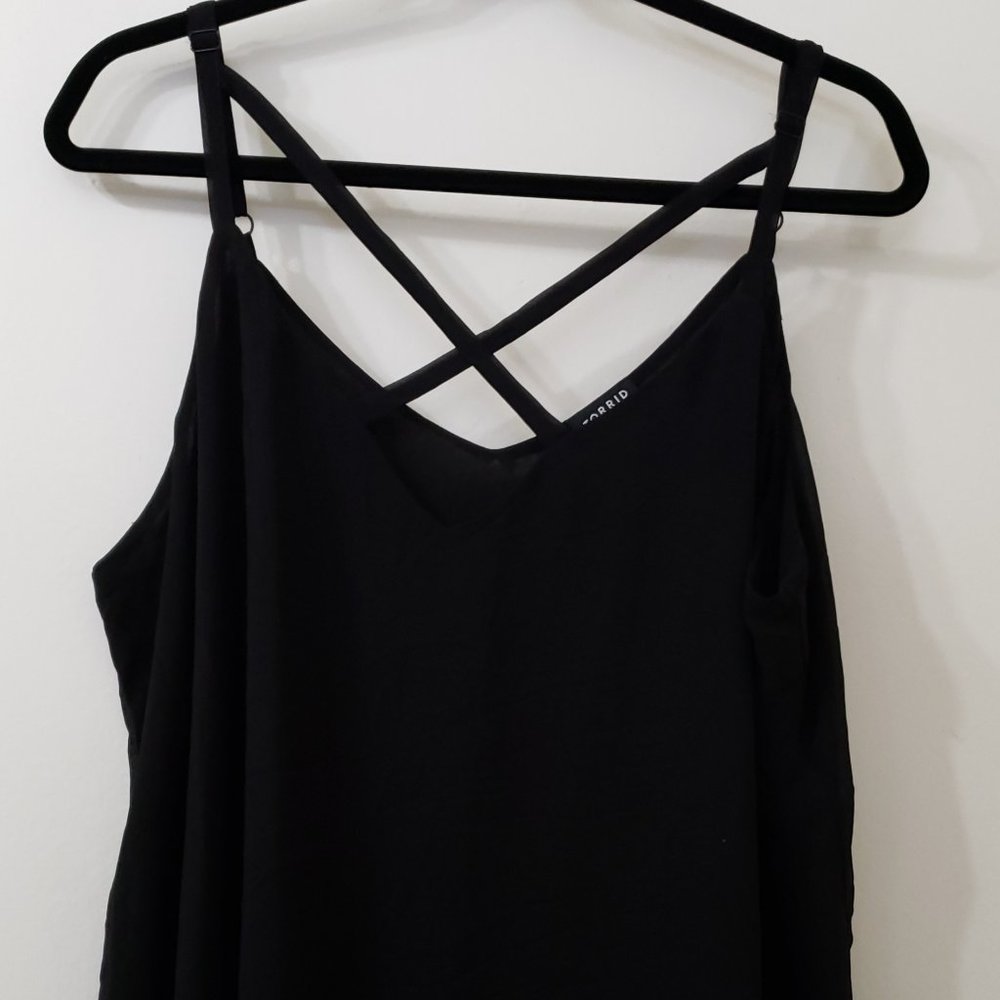 Torrid Black Chiffon Crisscross Swing Cami